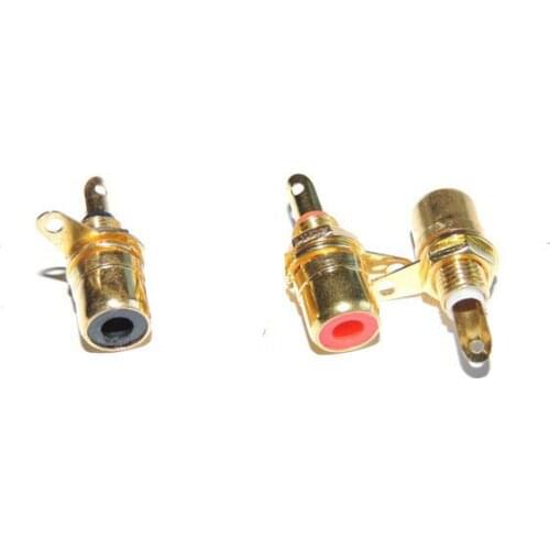 20 pcs Gold plated RCA Phono Chassis Panel Mount Female Socket ( red+black)