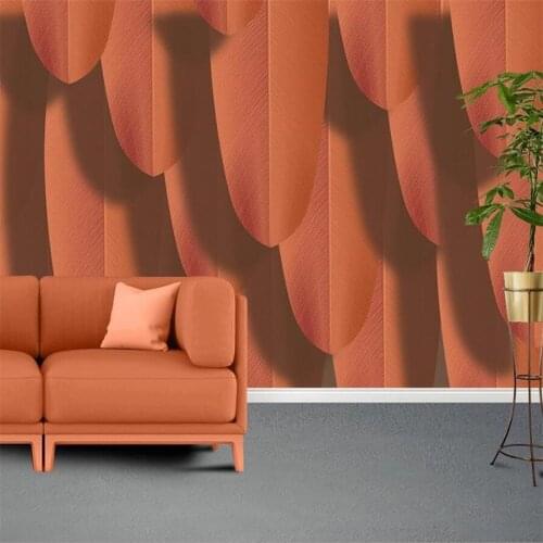 Milofi custom 3D wallpaper mural abstract geometric orange microcrystalline stone veins background wall living room bedroom deco