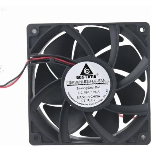 5 Pieces Gdstime 120MM x 38MM DC 48V 12038 120MM 12CM 2 Wire Server Inverter Cooling Fan