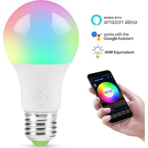 7W Smart WiFi LED Light Bulb APP Remote Control Compatible Alexa/Google Home Wifi Bluetooth APP
