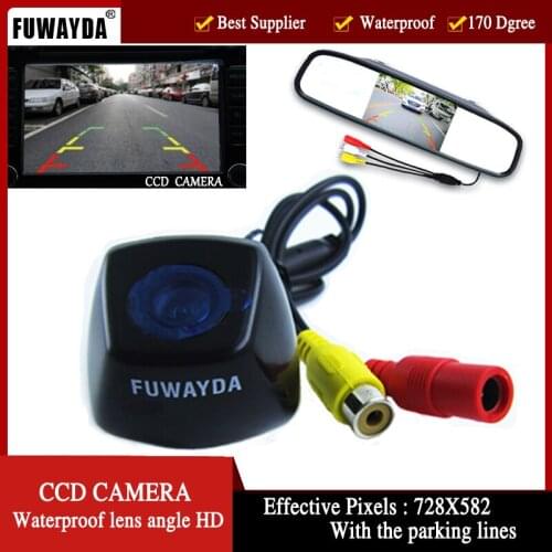 FUWAYDA warterproof Car CCD Rear View Camera Car parking camera HD 4.3 inch Rearview Mirror Parking Monitor for BMW X1 X3 X5 X6