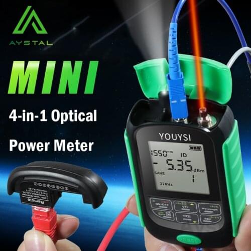 Free Shipping NEW 4 in 1 Optical Power Meter Bult-in Visual Fault Locator Network Cable Test Fiber Tester VFL Lithium Battery