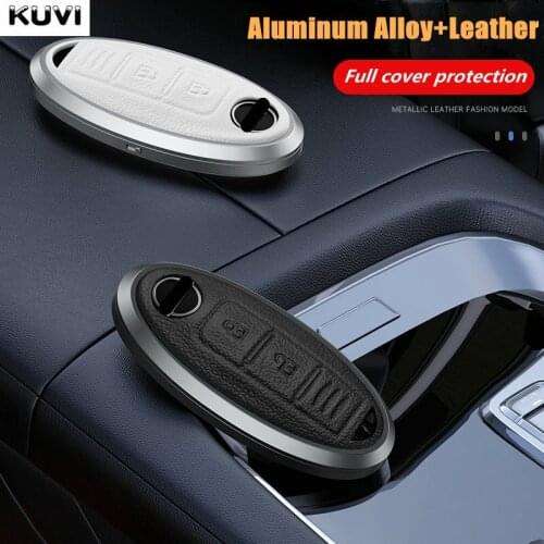 Alloy Leather Car Remote Key Case Cover Shell Nissan Qashqai X-Trail T32 T31 Juke J10 J11 Kicks Tiida Pathfinder Note Infiniti