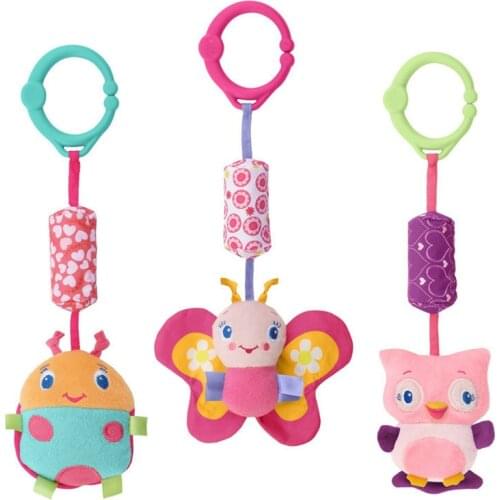 Baby Toys Crib Stroller Toy 0-12 Months Plush Kawii Cartoon Newborn Hanging Baby Rattle Ring Bell Soft Playpen Bed Bell Pram