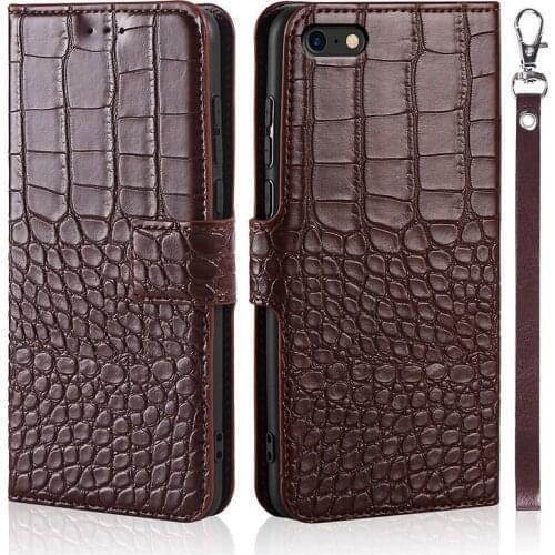 Flip Phone Case for Huawei Y6 Prime 2018 Cover Crocodile Texture Leather Book Design Luxury Coque Wallet Capa Strap Card Holder