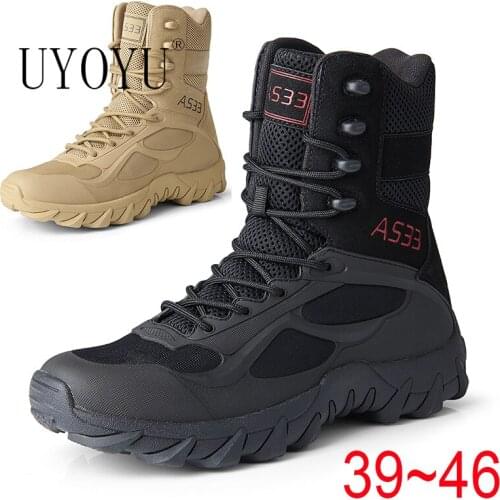 UYOYU Mountain Trekking Boots Outdoor Winter Collision Avoidance Keep Warm Ankle Military Sand Hiking Shoes Non Slip 2021 New