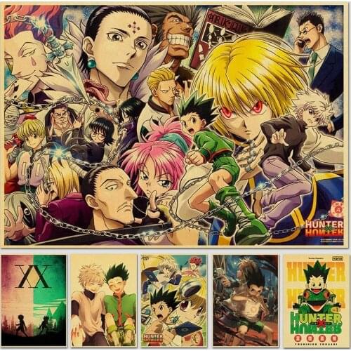 Hunter x Hunter Poster Classic Japanese Anime Retro Poster Kraft Paper Prints Wall Art Home Room Decor Vintage Painting