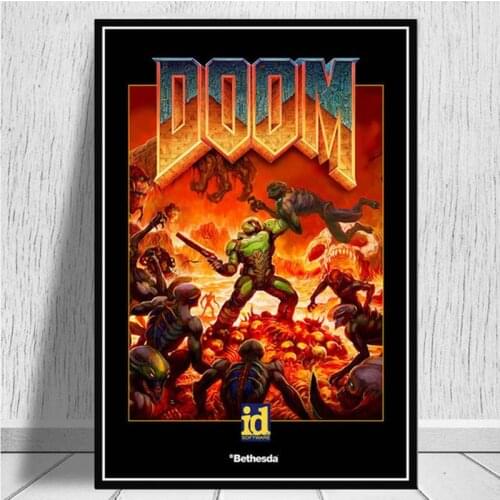 Halo Video Games The Ultimate Doom Classic Canvas Painting Posters and Prints Wall Art Picture for Living Room Decor Cuadros