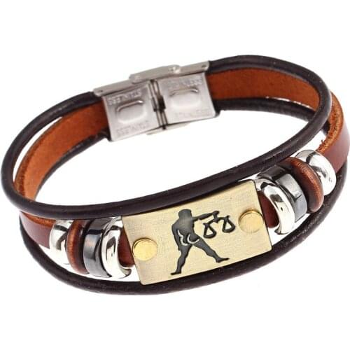 Hot Sale Europe&America Classic Bracelet Retro Fashion Men Accessories Couple Bag Birthday Gift Stainless Steel Leather Bangles