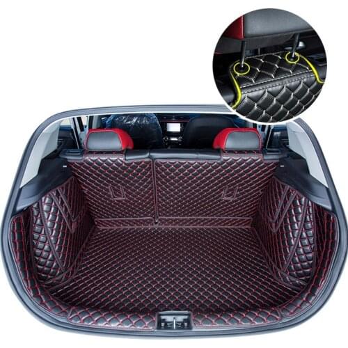 Top 3D Leather Car Trunk Mat Cargo Liner for Kia Rio X Line Kx Cross Interior Rug Carpet Accessories 2019 2020