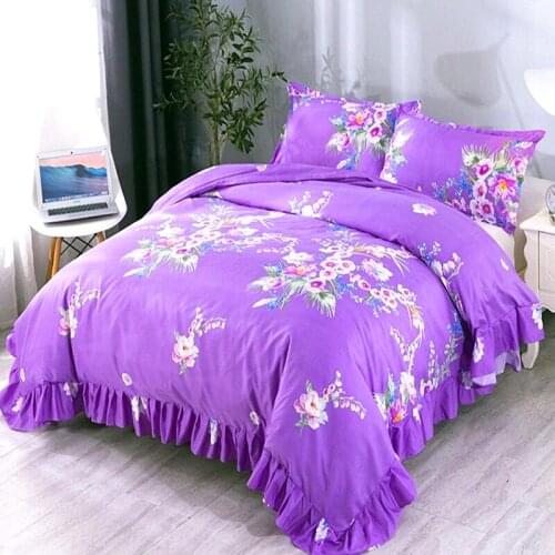 Lace Flower Pattern Bedding Multi-size Sheet Duvet Cover Pillowcase Single Piece Bedding Single Person Double Quilt Cover 2021