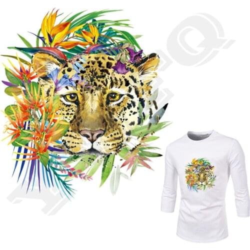 Leopard Iron On Patch Watercolor 2018 New T-Shirt Diy Decoration Easy Print By Household Irons A-Level Washable Applique