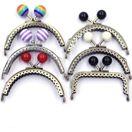 Metal Kiss Clasps Locks Handles Frame Resin Head Lotus Lace Arch Rectangle DIY Coin Bag Purse Craft Wallet Findings 6 Styles