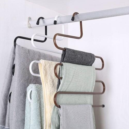 S-Type Magic Multi-Layer Non-Slip Pants Hanger Wardrobe Storage Hook Multifunctional Women Pants Hangers Home Clothes Organizer