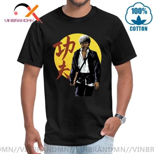 Fashion Kungfu Jules Walk The Earth T-Shirts Classic Parody Quentin Tarantino Film Pulp Fiction Tshirt Man Like Bruce Lee Tees