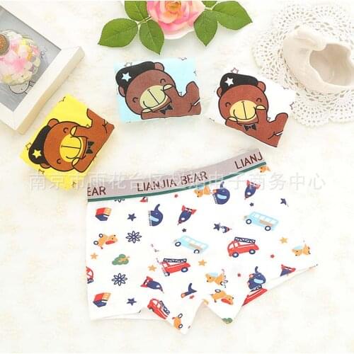 3Pcs Cotton Cartoon Character Boys Underwears Kids Underwear Baby Boys Brief Underwear Panties Baby Inner Wear