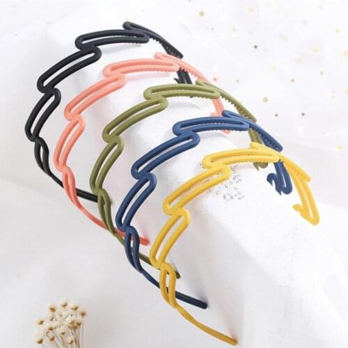 Matte Solid Color Wave Head Hoop Ladies Hair Accessories Girls Headdress Women Hollow Bezel Turban Headwear Headband Hairband