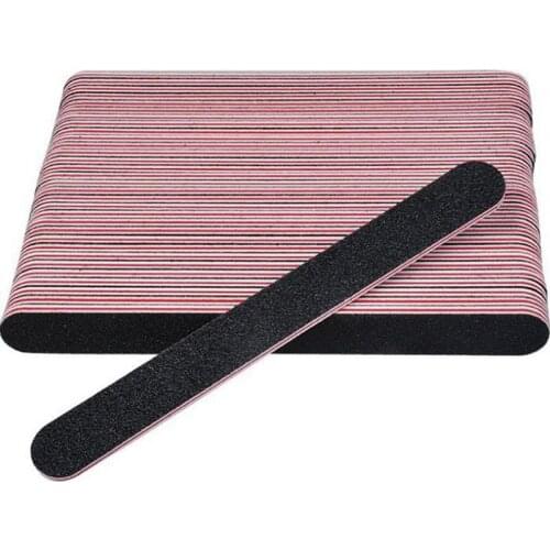 Nail File 100/180 Sanding Lot Double-sided Polishing Manicure Nail Files Tools Red Heart Black Sand Straight Strip