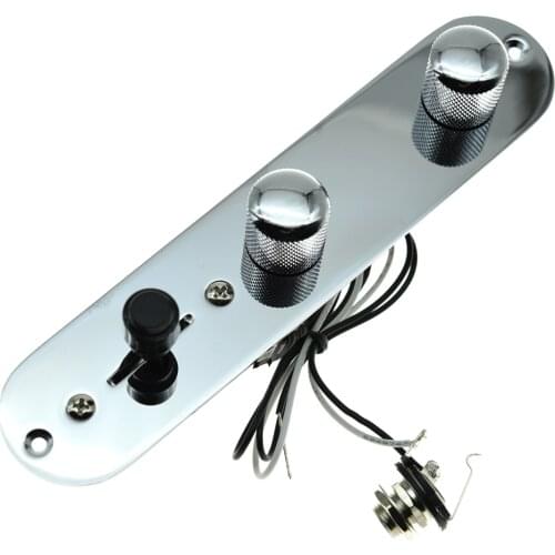KAISH Fully Loaded Control Plate Pre-Wired 3-Way Control Plate with Wiring Harness for Fender Tele/Telecaster Chrome/Black