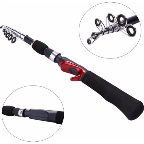 Mini Portable Durable 1.6m Ultralight Carbon Telescopic Ice Fishing Rods Travel Sea Rock Casting Rods