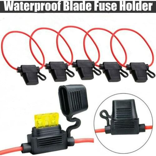 12V 30A Standard Blade Inline Fuse Holder with Waterproof Dustproof Cover Auto Car