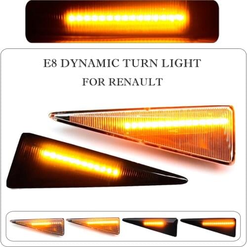 LED Dynamic Lights For Renault Megane MK2 CC Espace MK4 Scenic MK2 Wind Avantime Thalia 2 Car Side Marker Turn Signal Indicator