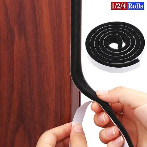 Foam Insulation Tape for Doors and Windows, 4M Self Adhesive Weather Stripping Soundproof Windproof Dustproof Door Seal