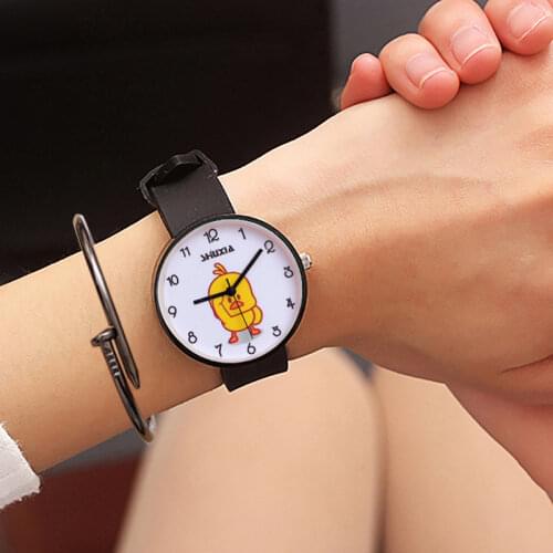Yellow duck female XueShengChao students waterproof adolescent girls silicone electronic quartz watches