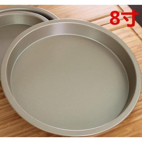 100pcs/lot, 8 inch Gold Round Non Stick Baking Mould 2.5 cm high Cake Carbon Steel Metal cookie Pan or Oven Dish Pie Pan