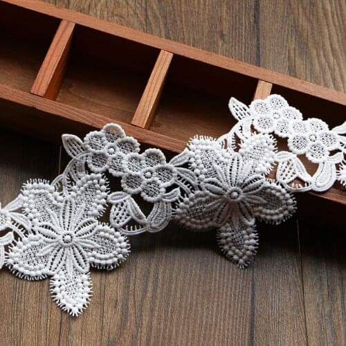 1 yards 11cm white cotton lace fabric DIY fabric lace flower gift ribbon decoration material cotton lace