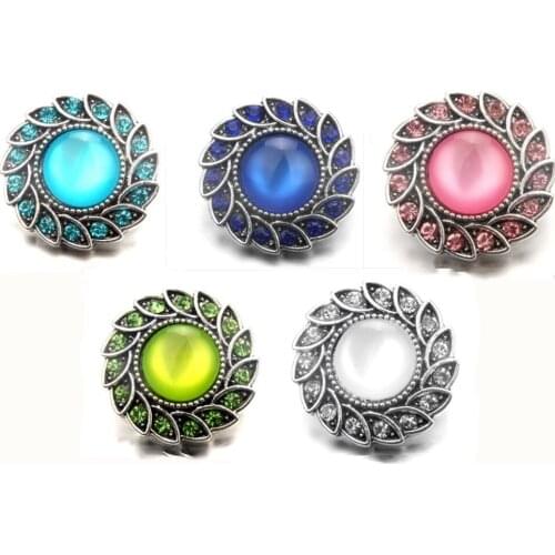 10pcs/lot Newest snap button jewelry 18mm flower metal snaps jewelry fit for bracelets&bangles necklace snap jewelry