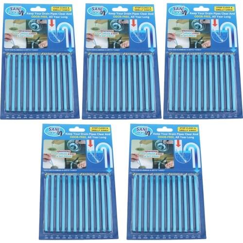 10pcs / lot Pipeline Bathtub Decontamination Drain Kitchen Sink filt Sani Sticks Sewer Cleaning Rod for Kitchens