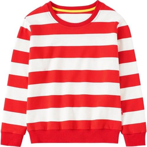 2021 new boy striped Hoodies red Kids Hoodie Coat Boys Sweatshirts Pullovers Outerwear Hoodie Girls Jacket Streetwear 2-10Year