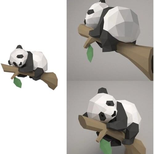 3D Animal Paper Model,Panda on the Tree Geometric Origami for Home Decor,Wall Decoration,Educational Kids Toys