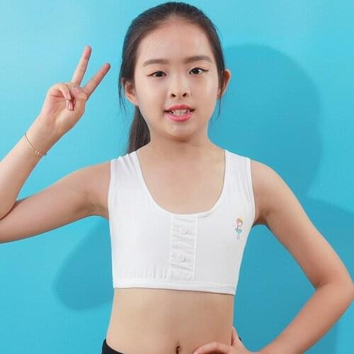 4Pc/lot Training Bra Girls Teens Bra Vest Racerback Training Cotton/Spandex Underwear Kids Girl Bras Tops 9-16years