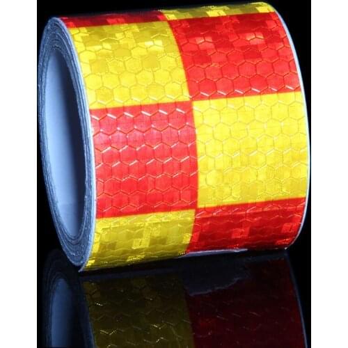 5cm*5m Car Safety Mark Warning Tape Reflective Strip Arrow Lattice Stickers For Bicycle Car Exterior Decoration Accessories Film