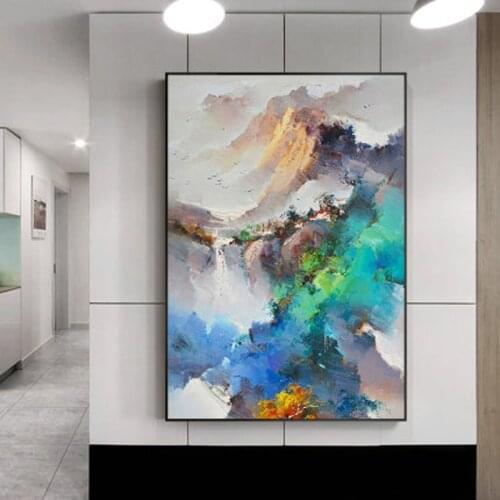 DIY Scenery 5d Diamond Embroidery Mountain Art Graffiti Mosaic Diamond Painting Cross Stitch Abstract Living Room Mural