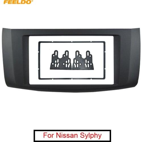FEELDO Car Stereo Radio 2Din Fascia Frame Adapter For Nissan Sentra/Sylphy/Pulsar/Tiida Refitting Dash Fitting Panel Frame Trim