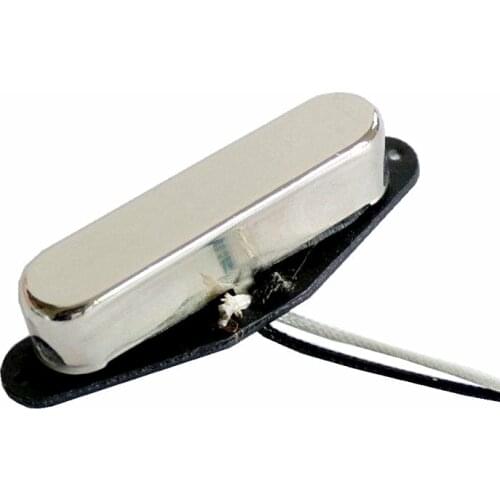 Sell Free Shipping Nickel color Nickel Silver cover TL neck guitar pickup for tele guitars with Alnico 5 rod and faltwork
