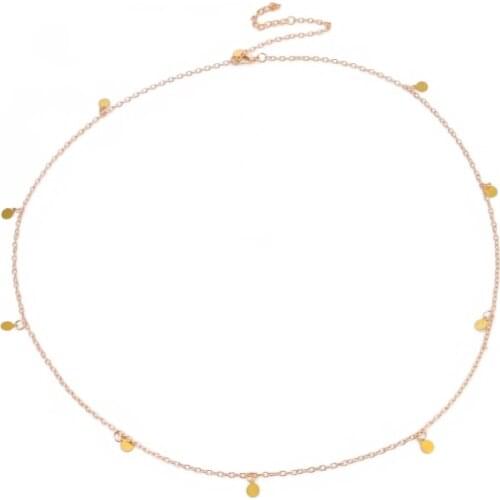 Boho Summer Beach Body Jewelry For Women Golden Thin Waist Belly Chains Necklaces Round Sequin Sexy Waist Chains