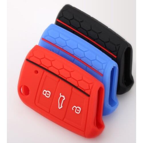 Hot silicone car key cover case shell fob For Volkswagen VW Golf 7 mk7 Skoda Octavia A7 for SEAT Leon Ibiza 3 Car-styling