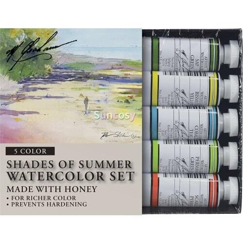 M. Graham Tube Watercolor Paint Shades of Summer 5-Color Set, 1/2-Ounce,15ml