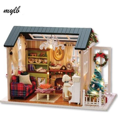 Mylb Doll House Miniature DIY Dollhouse With Furnitures Wooden House Toys For Children Holiday Times