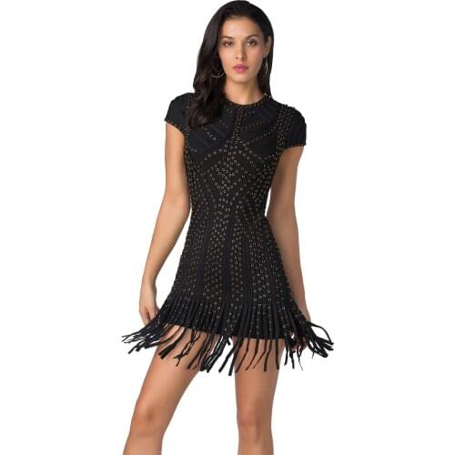 2021 New Fashion Women Designer Sleeveless Black Mini Bodycon Bandage Party Dress Vestidos