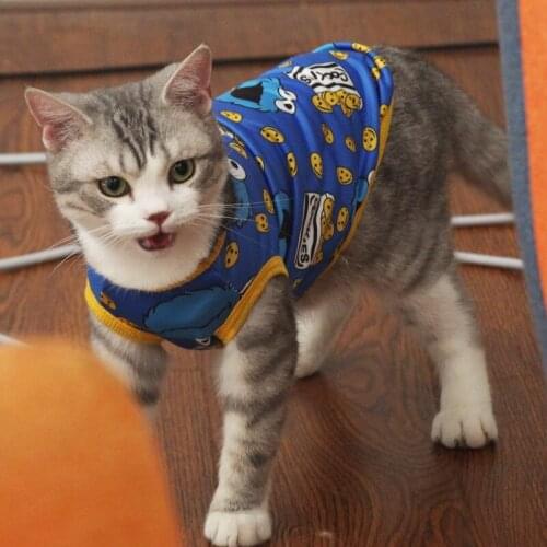 Cat Clothes Spring Summer New Cat Vest Pet Clothing Pet Cat Pet Clothing Fashion Print Cute Cat Clothes