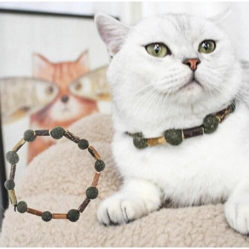 Pet Cat Kitten Matatabi Necklace Shaped Molar Stick Interactive Chew Catnip Toy for cat