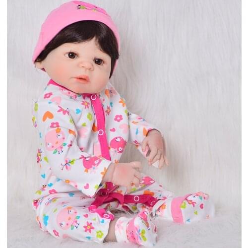 Lifelike Full Silicone Vinyl Reborn Baby Dolls 23" Realistic Girl Toy for Kids Birth Day New Year Christmas Gifts Newborn Dolls