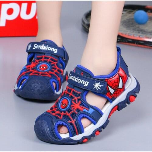 Spiderman childrens shoes 2021 new Baotou breathable sandals childrens non-slip sandals boys baby casual shoes size 26-36