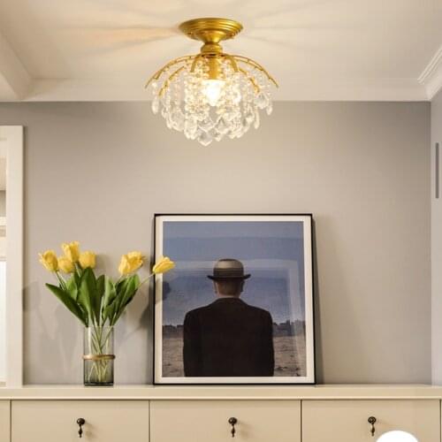 Modern simple crystal Ceiling Light Plafonnier E27 LED 220V ceiling lamp for living room bedroom restaurant hallway study hotel