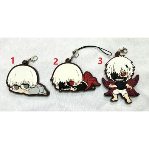 Tokyo Ghoul Anime Original keychain Kaneki Touka Kirishima Toka Shuu Uta Rubber strap/mobile phone charms D097